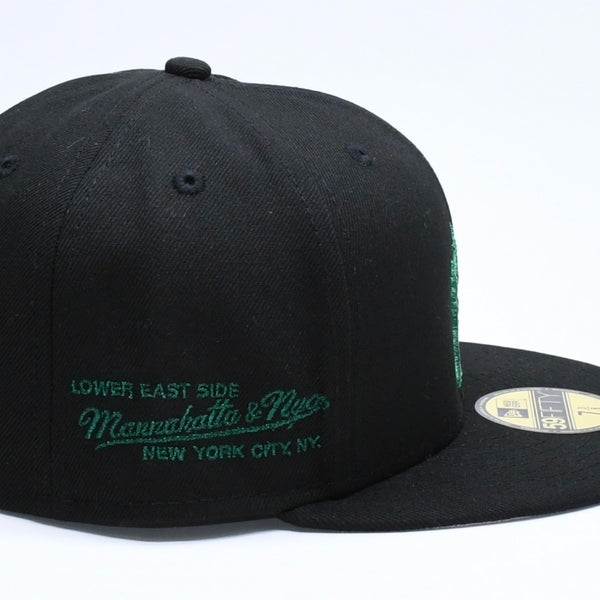 新品未使用 MANNAHATTA NYC マナハッタ NYC FUEGO LOGO NEWERA 59FIFTY サイズ7 3/8(58.7cm) ブラック グリーン ニューヨークヤンキース 中古 4a005964