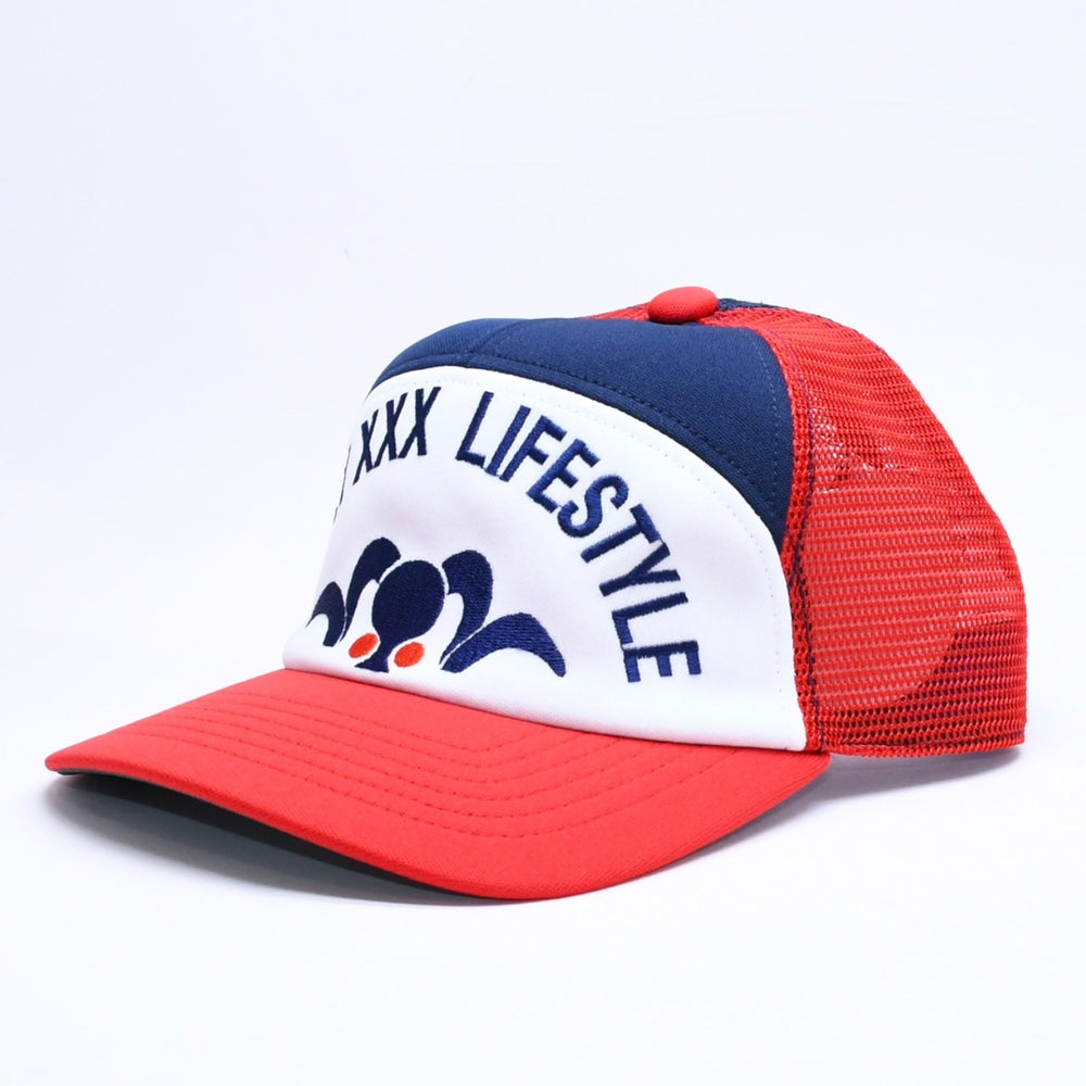 新品未使用 SAINT Mxxxxxxx セントマイケル MESH CAP LIFE STYLE ネイビー レッド SM-MK1-0000-077 キャップ 中古 4a005968