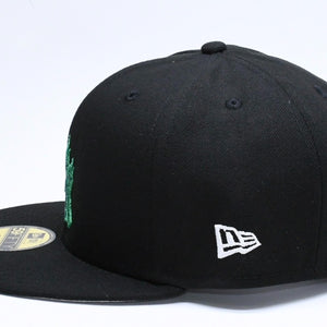 新品未使用 MANNAHATTA NYC マナハッタ NYC FUEGO LOGO NEWERA 59FIFTY サイズ7 3/8(58.7cm) ブラック グリーン ニューヨークヤンキース 中古 4a005964