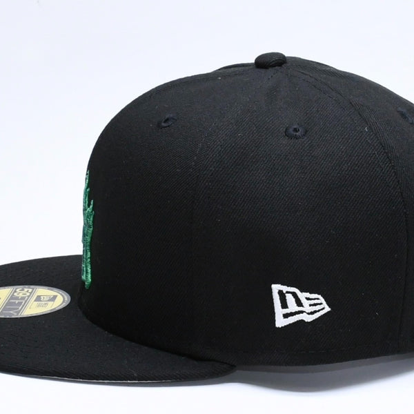 新品未使用 MANNAHATTA NYC マナハッタ NYC FUEGO LOGO NEWERA 59FIFTY サイズ7 3/8(58.7cm) ブラック グリーン ニューヨークヤンキース 中古 4a005964