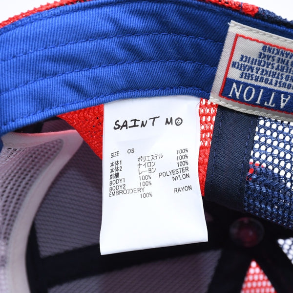 新品未使用 SAINT Mxxxxxxx セントマイケル MESH CAP LIFE STYLE ネイビー レッド SM-MK1-0000-077 キャップ 中古 4a005968