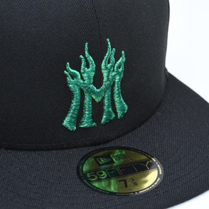 新品未使用 MANNAHATTA NYC マナハッタ NYC FUEGO LOGO NEWERA 59FIFTY サイズ7 3/8(58.7cm) ブラック グリーン ニューヨークヤンキース 中古 4a005964