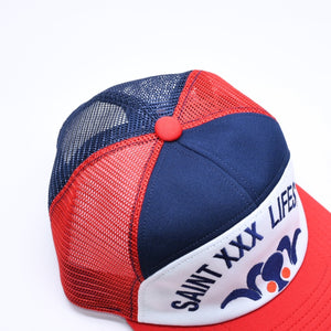 新品未使用 SAINT Mxxxxxxx セントマイケル MESH CAP LIFE STYLE ネイビー レッド SM-MK1-0000-077 キャップ 中古 4a005967