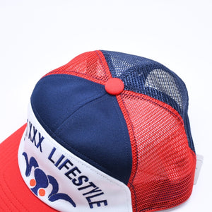 新品未使用 SAINT Mxxxxxxx セントマイケル MESH CAP LIFE STYLE ネイビー レッド SM-MK1-0000-077 キャップ 中古 4a005967