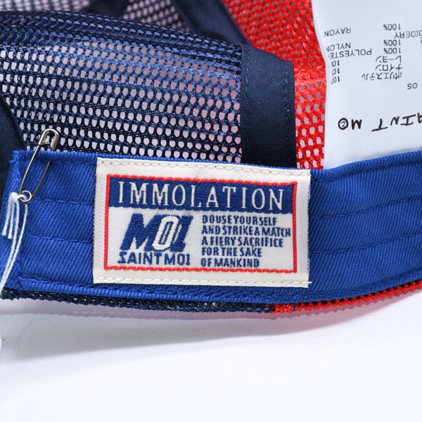 新品未使用 SAINT Mxxxxxxx セントマイケル MESH CAP LIFE STYLE ネイビー レッド SM-MK1-0000-077 キャップ 中古 4a005967