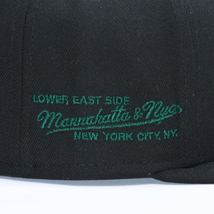 新品未使用 MANNAHATTA NYC マナハッタ NYC FUEGO LOGO NEWERA 59FIFTY サイズ7 3/8(58.7cm) ブラック グリーン ニューヨークヤンキース 中古 4a005964