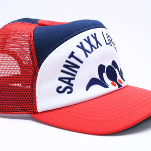 新品未使用 SAINT Mxxxxxxx セントマイケル MESH CAP LIFE STYLE ネイビー レッド SM-MK1-0000-077 キャップ 中古 4a005969