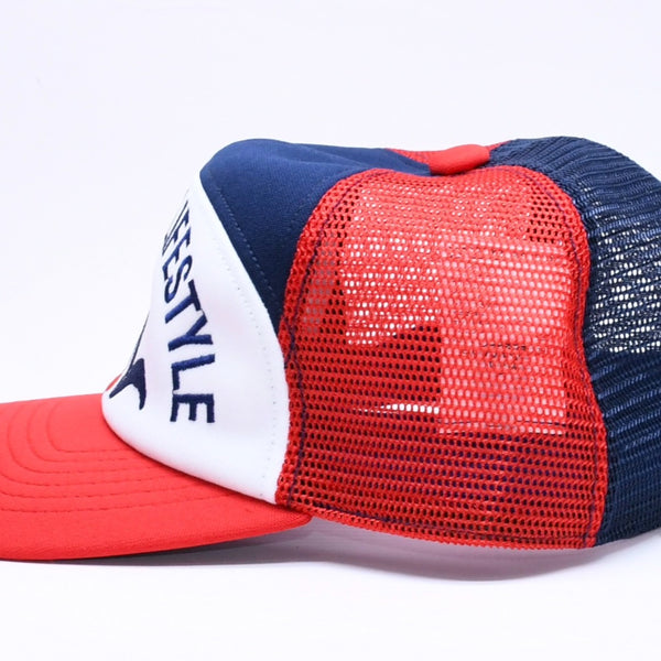 新品未使用 SAINT Mxxxxxxx セントマイケル MESH CAP LIFE STYLE ネイビー レッド SM-MK1-0000-077 キャップ 中古 4a005969