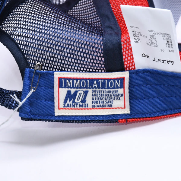 新品未使用 SAINT Mxxxxxxx セントマイケル MESH CAP LIFE STYLE ネイビー レッド SM-MK1-0000-077 キャップ 中古 4a005969