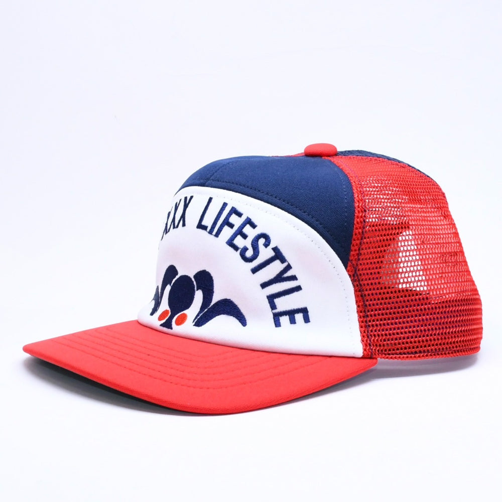 新品未使用 SAINT Mxxxxxxx セントマイケル MESH CAP LIFE STYLE ネイビー レッド SM-MK1-0000-077 キャップ 中古 4a005970