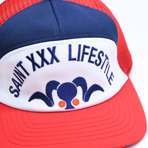 新品未使用 SAINT Mxxxxxxx セントマイケル MESH CAP LIFE STYLE ネイビー レッド SM-MK1-0000-077 キャップ 中古 4a005970