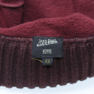新品未使用 JEAN PAUL GAULTIER HOMME ジャンポール ゴルチエ オム クロスビジュービーニー 560-5-03-560-0 ブラウン ボルドー 48サイズ シルバー金具 中古 4a005961