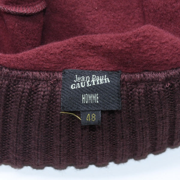 新品未使用 JEAN PAUL GAULTIER HOMME ジャンポール ゴルチエ オム クロスビジュービーニー 560-5-03-560-0 ブラウン ボルドー 48サイズ シルバー金具 中古 4a005961