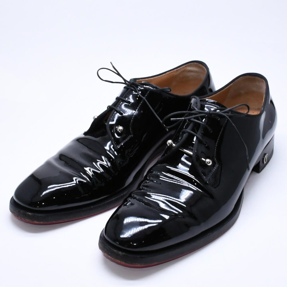 Christian Louboutin クリスチャンルブタン ドレスシューズ Chambeliss シャンブリス パテントレザー オックスフォード 靴 ブラック サイズ43 美品 中古 4a006032