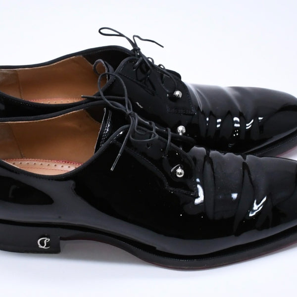 Christian Louboutin クリスチャンルブタン ドレスシューズ Chambeliss シャンブリス パテントレザー オックスフォード 靴 ブラック サイズ43 美品 中古 4a006032