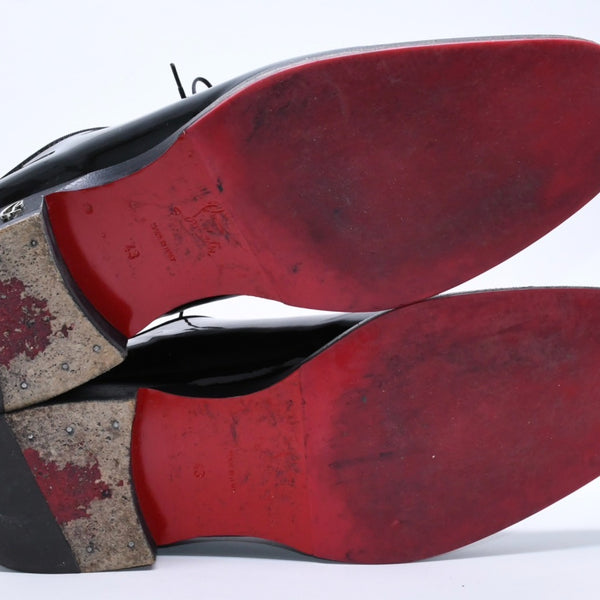 Christian Louboutin クリスチャンルブタン ドレスシューズ Chambeliss シャンブリス パテントレザー オックスフォード 靴 ブラック サイズ43 美品 中古 4a006032