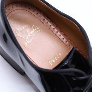 Christian Louboutin クリスチャンルブタン ドレスシューズ Chambeliss シャンブリス パテントレザー オックスフォード 靴 ブラック サイズ43 美品 中古 4a006032