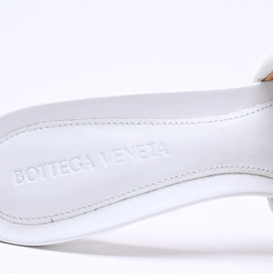 BOTTEGAVENETA ボッテガヴェネタ PADDED MULES パデッド ミュール サンダル 729764 サイズ36 1/2 ホワイト ブラウン 美品 中古 4a005944