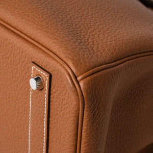 新品同様品 HERMES エルメス バーキン40 ゴールド トゴ 40cm W刻印 シルバー金具 ハンドバッグ 中古 4a005972