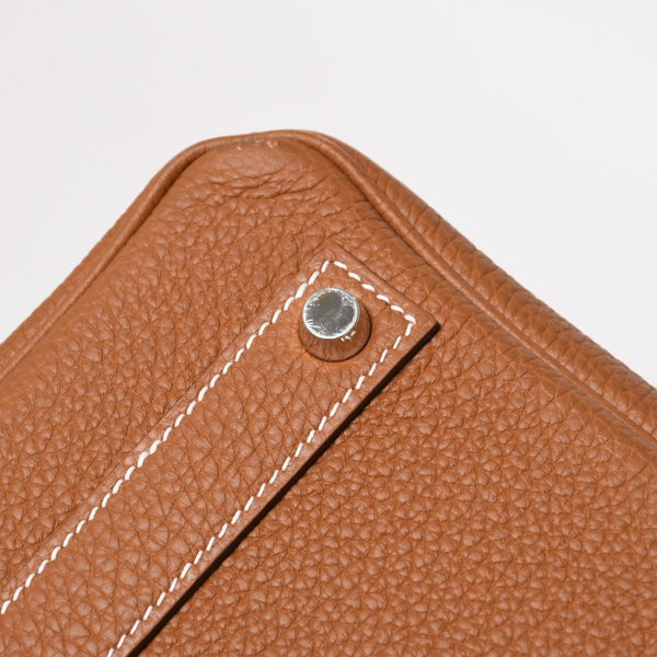 新品同様品 HERMES エルメス バーキン40 ゴールド トゴ 40cm W刻印 シルバー金具 ハンドバッグ 中古 4a005972
