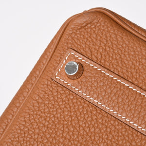 新品同様品 HERMES エルメス バーキン40 ゴールド トゴ 40cm W刻印 シルバー金具 ハンドバッグ 中古 4a005972