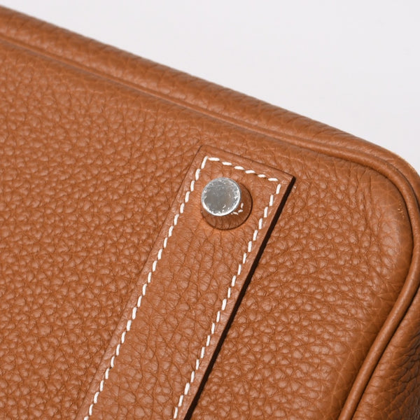 新品同様品 HERMES エルメス バーキン40 ゴールド トゴ 40cm W刻印 シルバー金具 ハンドバッグ 中古 4a005972