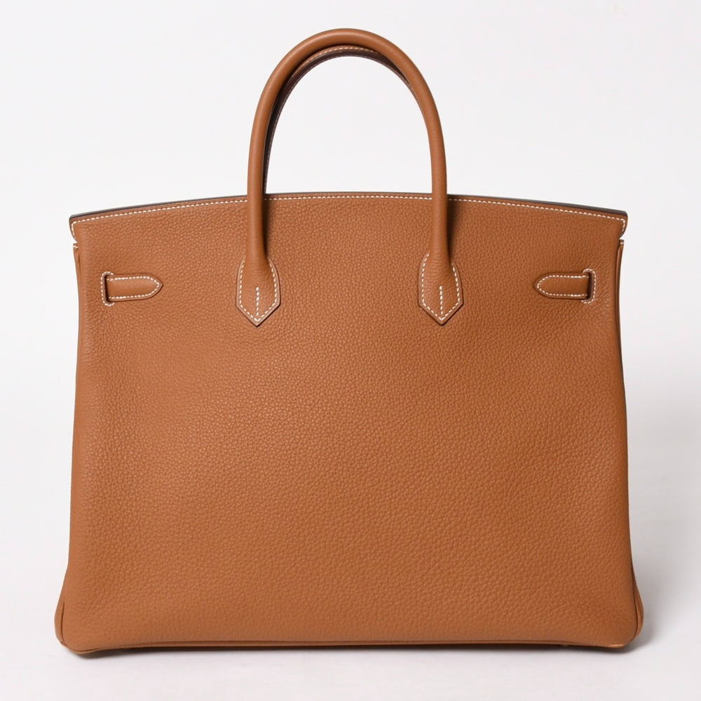 新品同様品 HERMES エルメス バーキン40 ゴールド トゴ 40cm W刻印 シルバー金具 ハンドバッグ 中古 4a005972