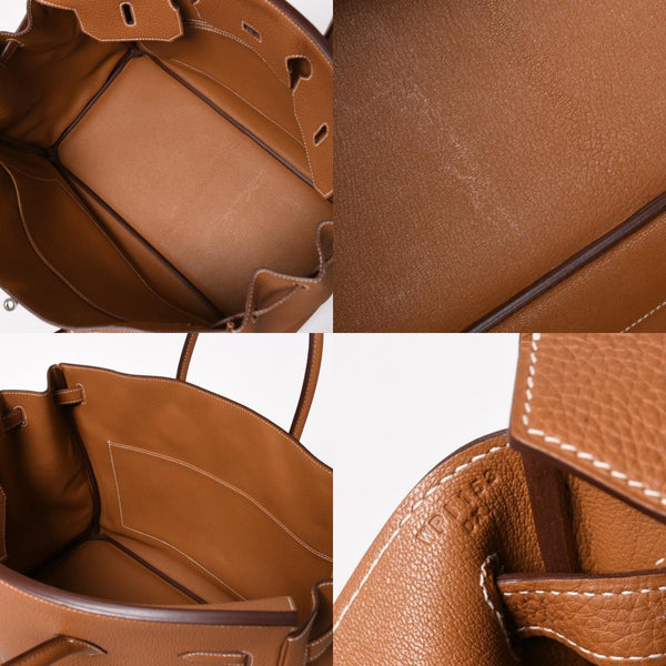新品同様品 HERMES エルメス バーキン40 ゴールド トゴ 40cm W刻印 シルバー金具 ハンドバッグ 中古 4a005972