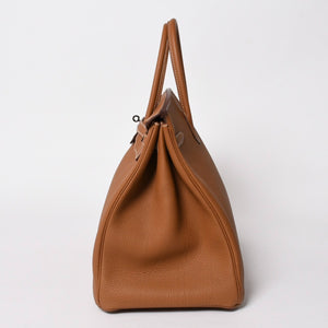 新品同様品 HERMES エルメス バーキン40 ゴールド トゴ 40cm W刻印 シルバー金具 ハンドバッグ 中古 4a005972