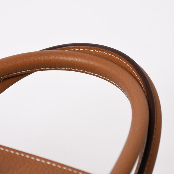 新品同様品 HERMES エルメス バーキン40 ゴールド トゴ 40cm W刻印 シルバー金具 ハンドバッグ 中古 4a005972