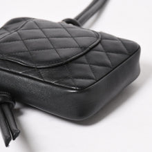 画像をギャラリービューアに読み込む, 極美品 CHANEL シャネル ミニ カンボン ショルダーバッグ ミッディアムポシェット ブラック ホワイト 9番台 ラムスキン 中古 4a005895