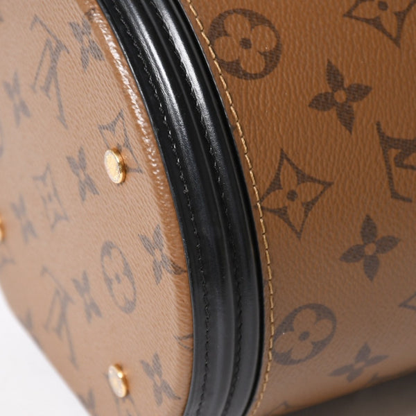 極美品 LOUIS VUITTON ルイヴィトン カンヌ ショルダーバッグ M43986 モノグラムリバース ブラウン ブラック 中古 4a005978