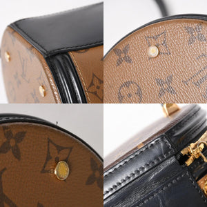 極美品 LOUIS VUITTON ルイヴィトン カンヌ ショルダーバッグ M43986 モノグラムリバース ブラウン ブラック 中古 4a005978