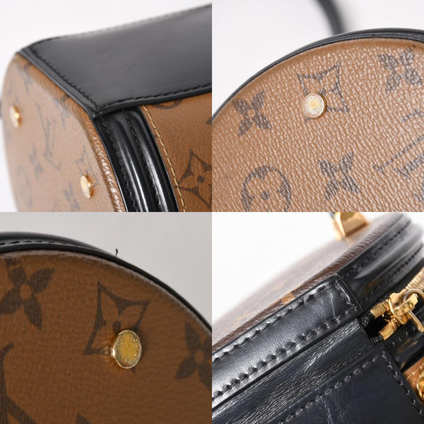 極美品 LOUIS VUITTON ルイヴィトン カンヌ ショルダーバッグ M43986 モノグラムリバース ブラウン ブラック 中古 4a005978