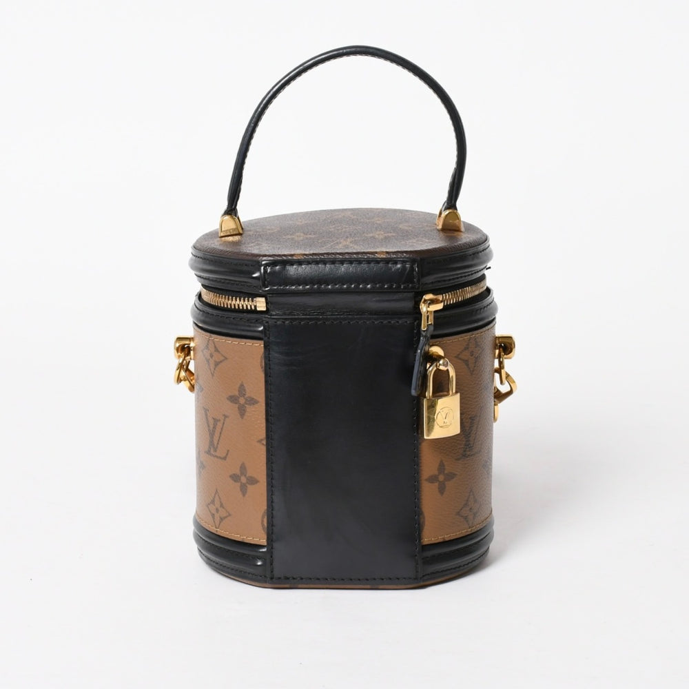 極美品 LOUIS VUITTON ルイヴィトン カンヌ ショルダーバッグ M43986 モノグラムリバース ブラウン ブラック 中古 4a005978