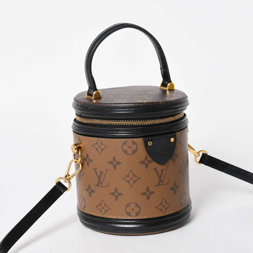 極美品 LOUIS VUITTON ルイヴィトン カンヌ ショルダーバッグ M43986 モノグラムリバース ブラウン ブラック 中古 4a005978