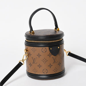極美品 LOUIS VUITTON ルイヴィトン カンヌ ショルダーバッグ M43986 モノグラムリバース ブラウン ブラック 中古 4a005978