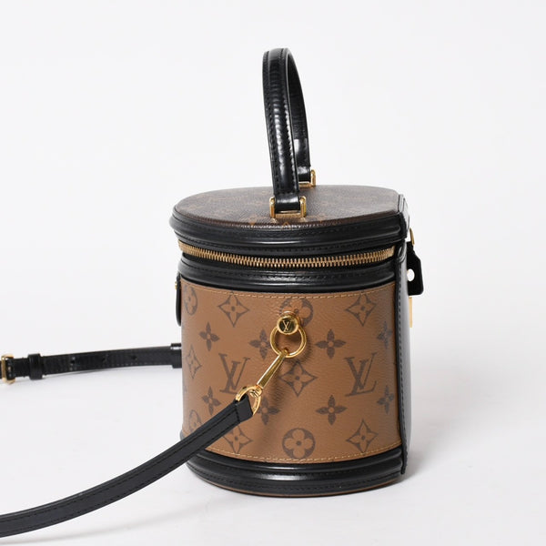 極美品 LOUIS VUITTON ルイヴィトン カンヌ ショルダーバッグ M43986 モノグラムリバース ブラウン ブラック 中古 4a005978