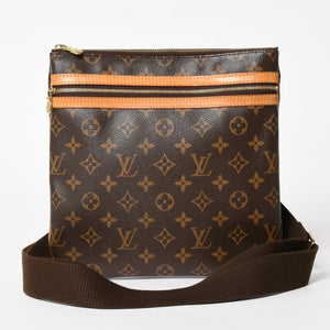 極美品 LOUIS VUITTON ルイヴィトン ポシェット ボスフォール ショルダーバッグ M40044 モノグラムキャンバス MI0056 ブラウン ゴールド金具 中古 4a005822