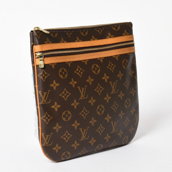 極美品 LOUIS VUITTON ルイヴィトン ポシェット ボスフォール ショルダーバッグ M40044 モノグラムキャンバス MI0056 ブラウン ゴールド金具 中古 4a005822