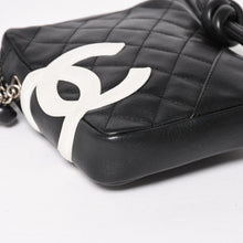 画像をギャラリービューアに読み込む, 極美品 CHANEL シャネル ミニ カンボン ショルダーバッグ ミッディアムポシェット ブラック ホワイト 9番台 ラムスキン 中古 4a005895
