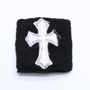 新品未使用 CHROME HEARTS クロムハーツ SWEATBAND WRIST スウェットバンド リストバンド ONE SIZE CHクロスパッチ ハラコ ゼブラ 中古 4a005984