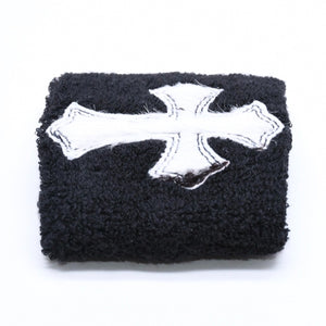 新品未使用 CHROME HEARTS クロムハーツ SWEATBAND WRIST スウェットバンド リストバンド ONE SIZE CHクロスパッチ ハラコ ゼブラ 中古 4a005984