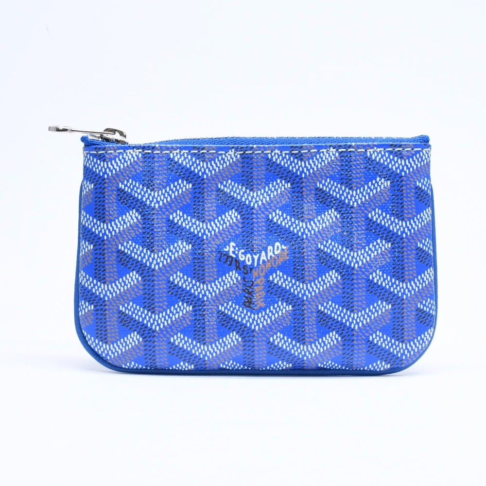 新品同様品 GOYARD ゴヤール ポーチ セナ ナノ キーポーチ ブルー PVC シルバー金具 SAR020254 中古 4a005981