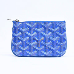 新品同様品 GOYARD ゴヤール ポーチ セナ ナノ キーポーチ ブルー PVC シルバー金具 SAR020254 中古 4a005981
