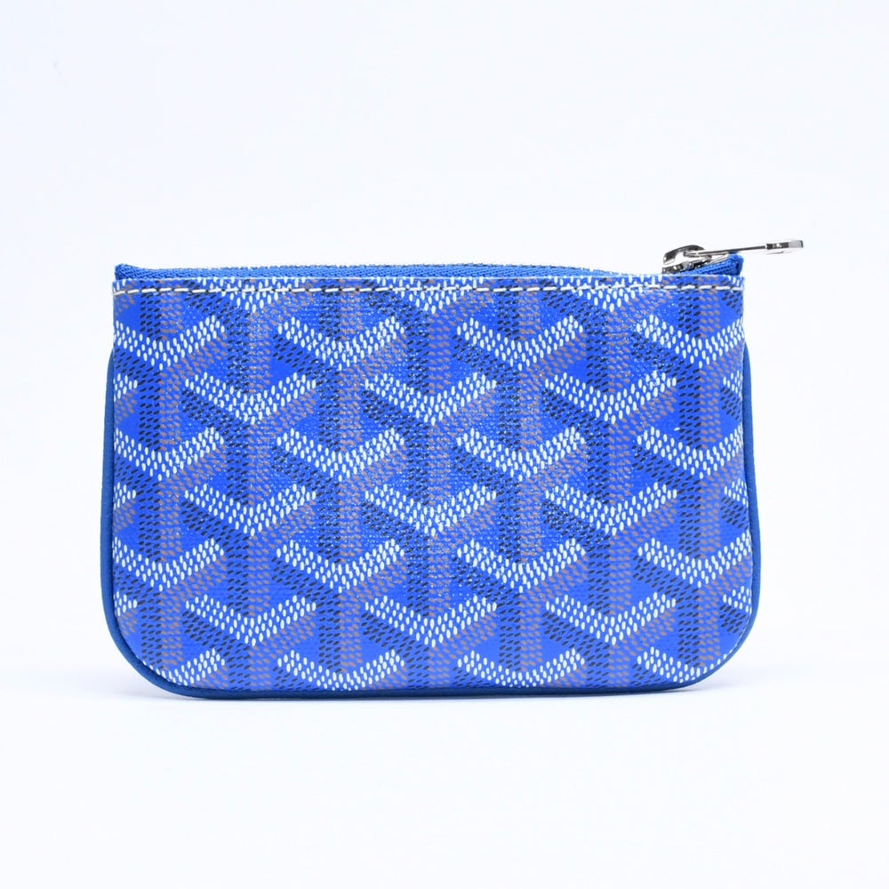 新品同様品 GOYARD ゴヤール ポーチ セナ ナノ キーポーチ ブルー PVC シルバー金具 SAR020254 中古 4a005981