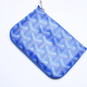 新品同様品 GOYARD ゴヤール ポーチ セナ ナノ キーポーチ ブルー PVC シルバー金具 SAR020254 中古 4a005981