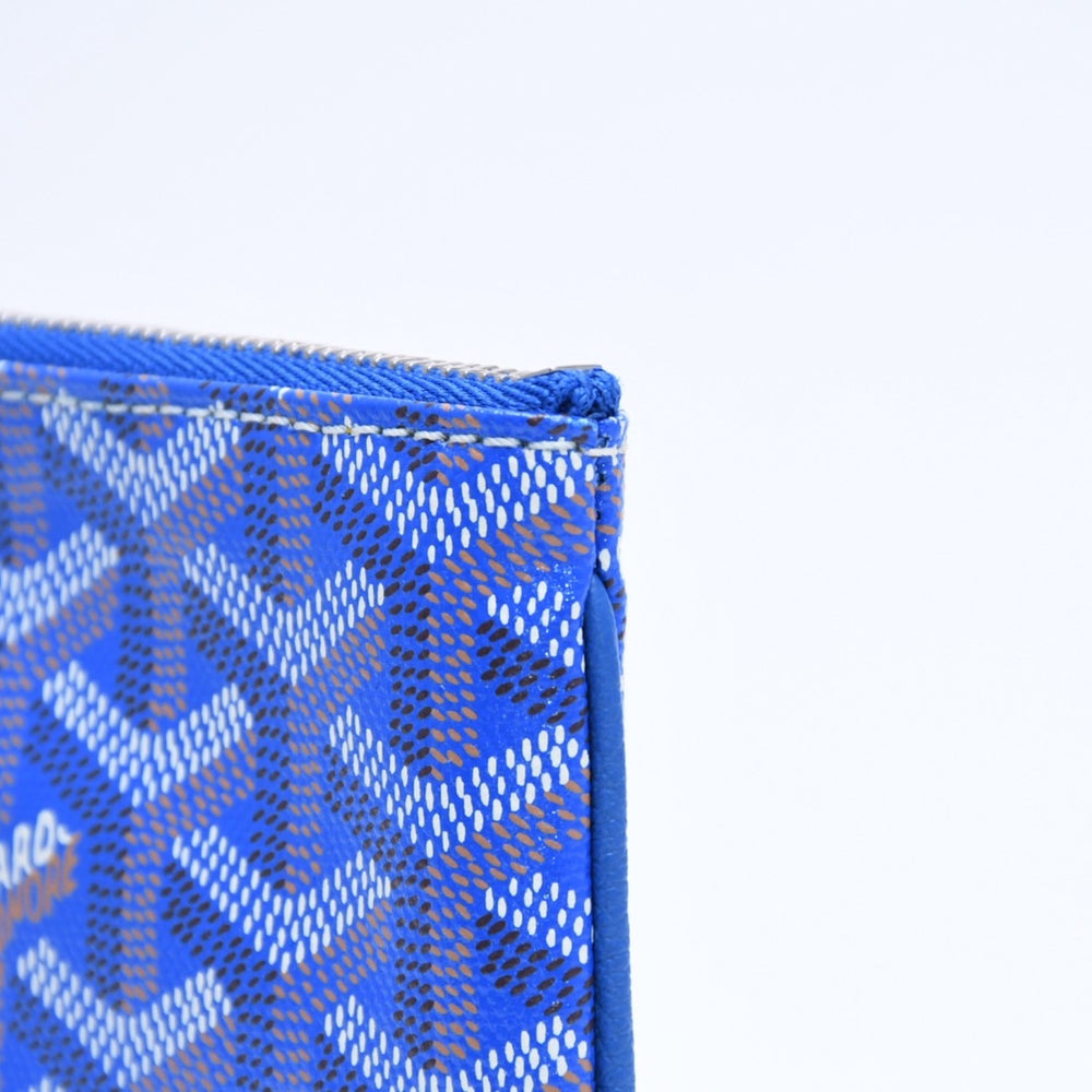 Like new GOYARD Pouch Sena Nano Key Pouch Blue PVC Silver Hardware SAR020254 Used 4a005981