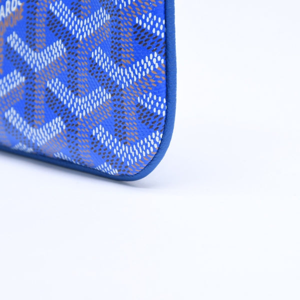新品同様品 GOYARD ゴヤール ポーチ セナ ナノ キーポーチ ブルー PVC シルバー金具 SAR020254 中古 4a005981