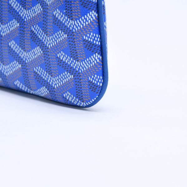 新品同様品 GOYARD ゴヤール ポーチ セナ ナノ キーポーチ ブルー PVC シルバー金具 SAR020254 中古 4a005981